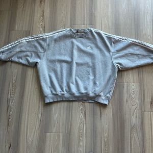 adidas oversized French terry 3 stripe crewneck - size s